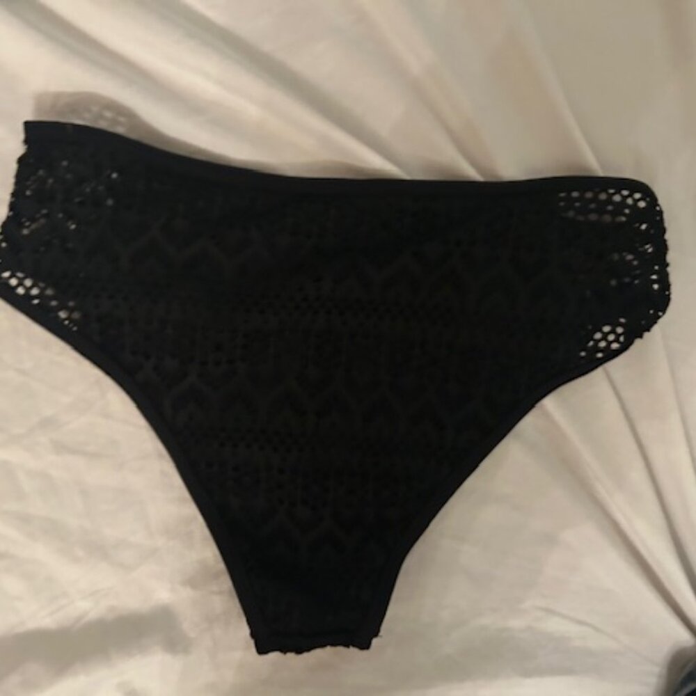 size small black bikini swim wear suit bottom womens